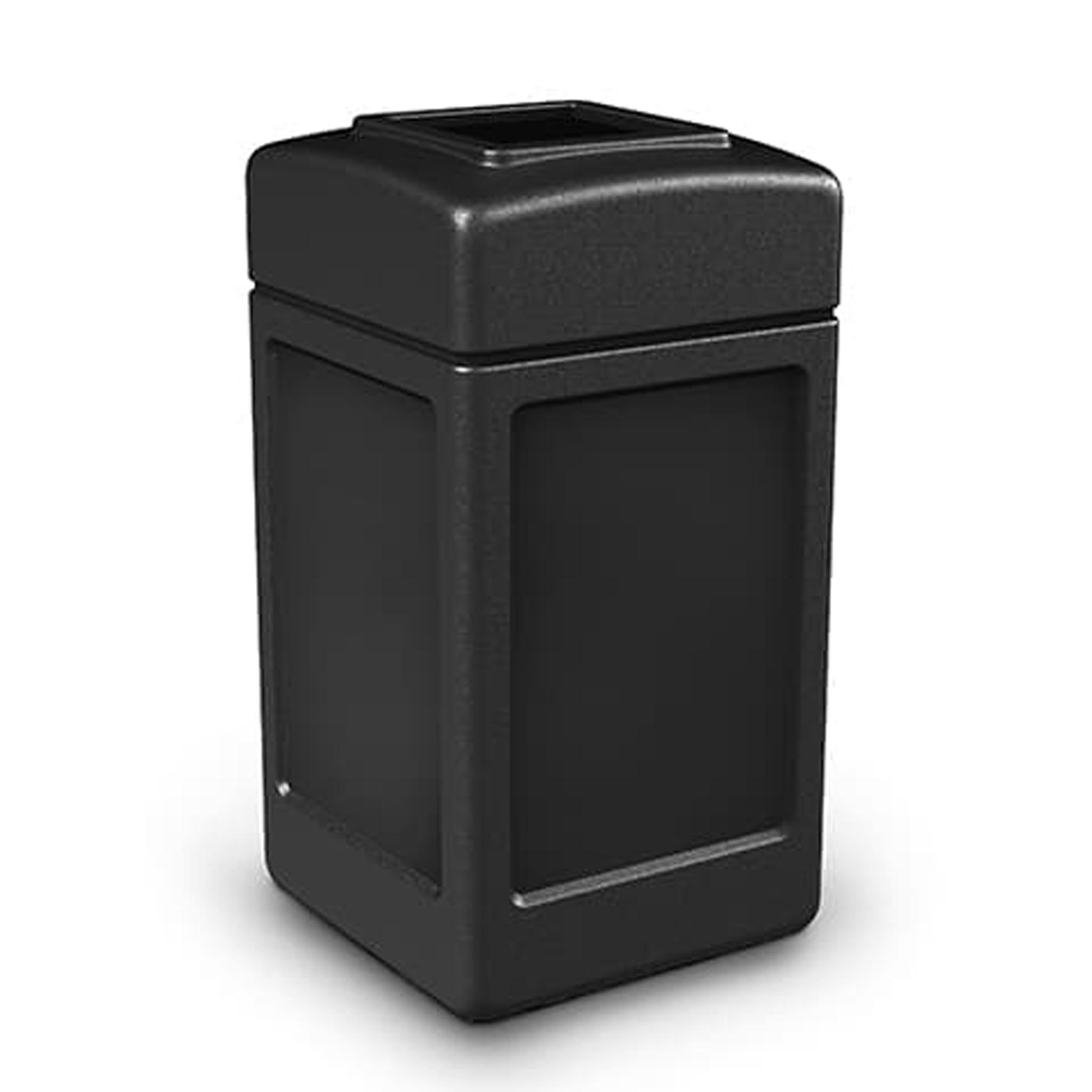 Open Top Trash Can, Black