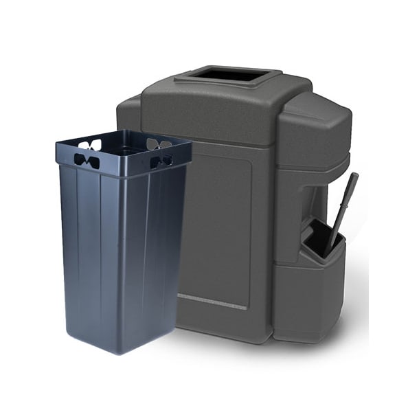Commercial Zone Square Waste Container, Open Top Lid, 42 gal