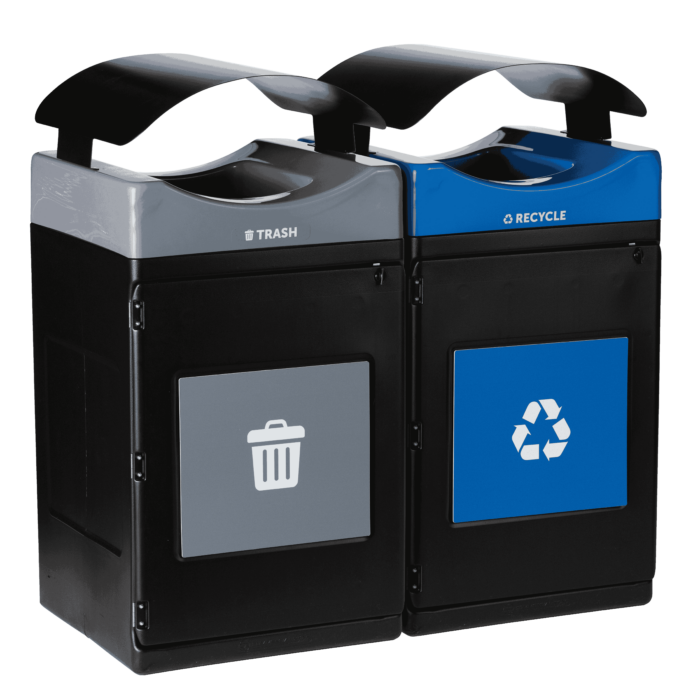 Avante™ Series Dual Stream Black Trash/Recycling/Composting Container - Image 6