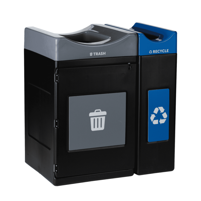 Avante™ Series Dual Stream Black Trash/Recycling/Composting Container - Image 7