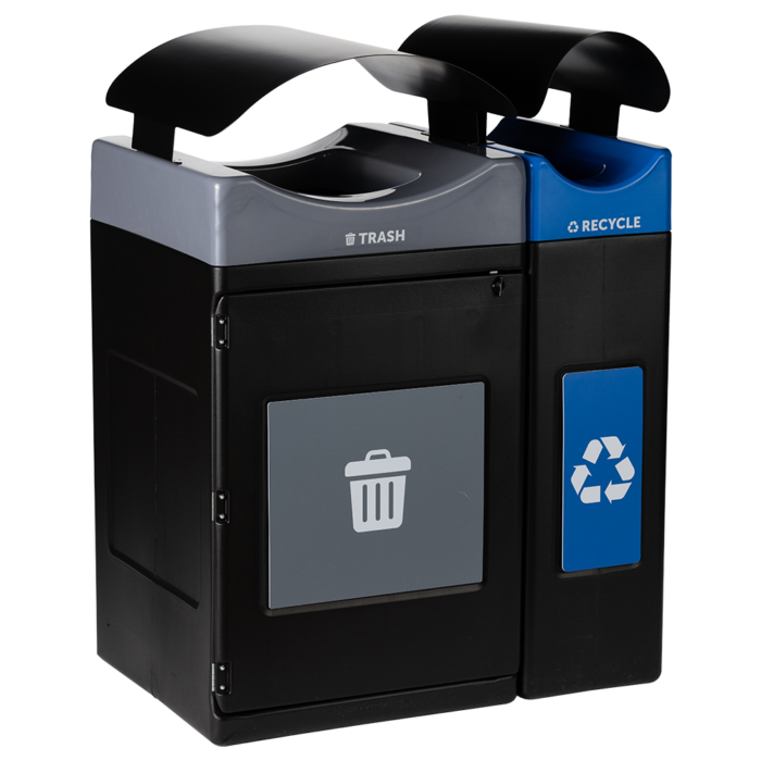 Avante™ Series Dual Stream Black Trash/Recycling/Composting Container - Image 8