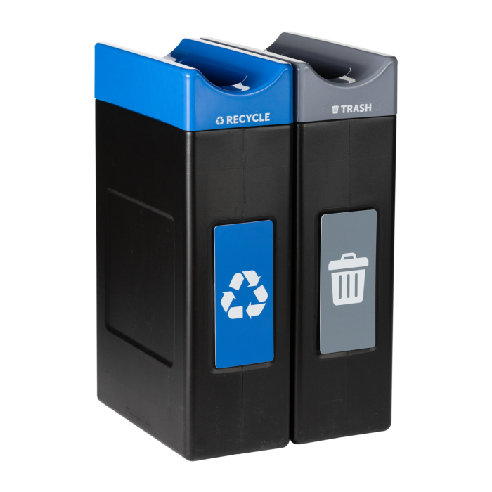 Avante™ Series Dual Stream Black Trash/Recycling/Composting Container - Image 5