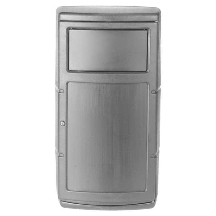 PolyTec™ Side Entry Trash Receptacle, 25-Gallon Square, Dual  Flipper Lid, Dome Top - Image 2