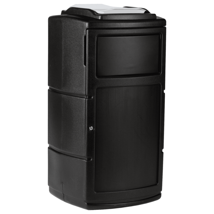 PolyTec™ Side Entry Trash Receptacle, 25-Gallon Square, Tray, Dual Flipper Lid, Dome Top - Image 11