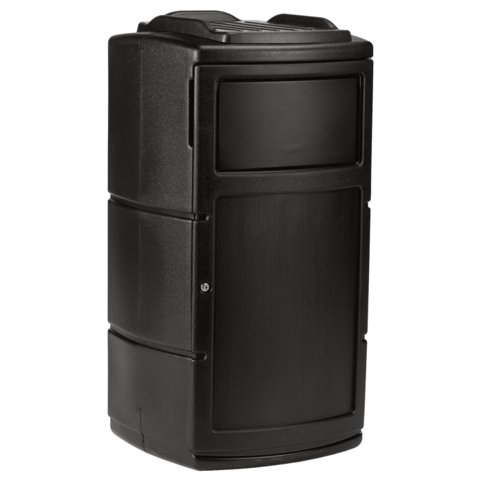 PolyTec™ Side Entry Trash Receptacle, 25-Gallon Square, Tray, Dual Flipper Lid, Dome Top - Image 10