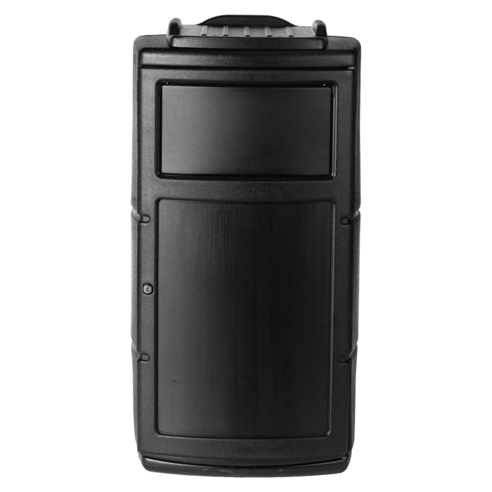 PolyTec™ Side Entry Trash Receptacle, 25-Gallon Square, Tray, Dual Flipper Lid, Dome Top - Image 7