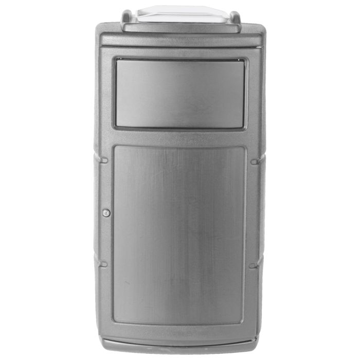 PolyTec™ Side Entry Trash Receptacle, 25-Gallon Square, Tray, Dual Flipper Lid, Dome Top - Image 13